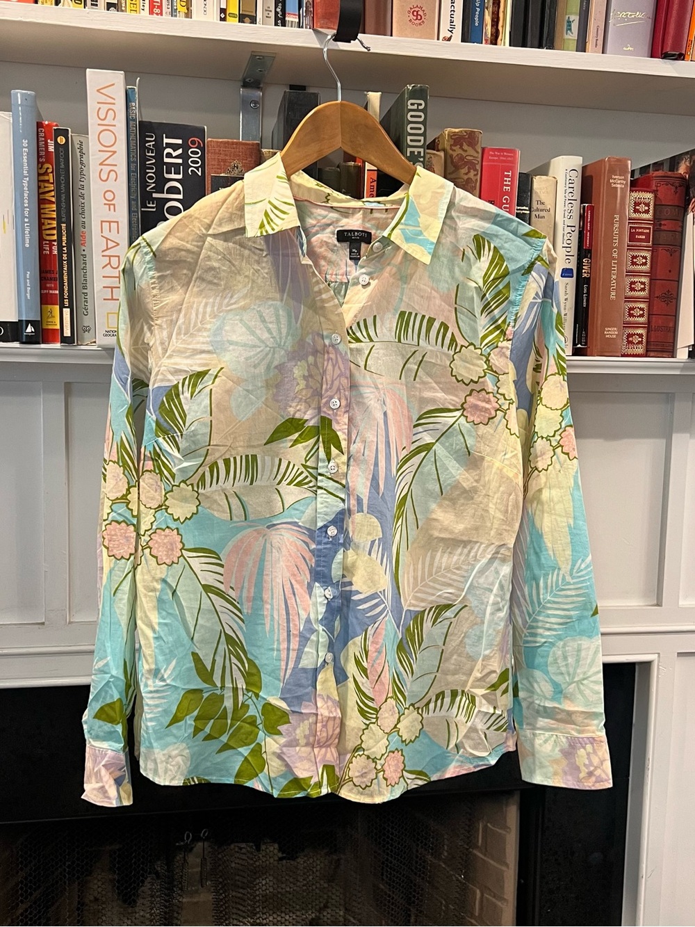 Talbots Men’s Pastel Floral Tropical Button-Down Shirt